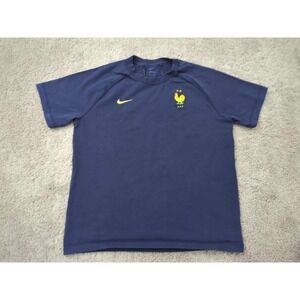 French Football Federation T Shirt Mens XL Nike Loose Fit Blue Soccer Shirt‎